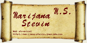 Marijana Stevin vizit kartica